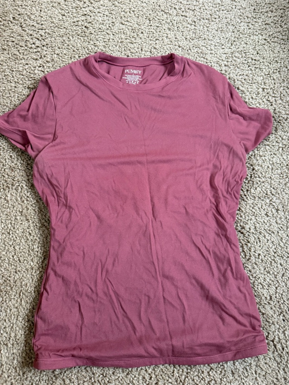 PUMIEY Women’s Dusty Rose Crew Neck Short Sleeve Tee
